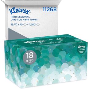 Kleenex Hand Towels (11268), Ultra Soft and Absorbent, Pop-Up Box, 18 Boxes / Case, 70 Paper Hand Towels / Box, 1,260 Sheets / Case