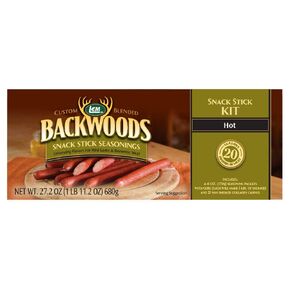 LEM Products Backwoods Original Snack Stick Seasoning Sausage Kit, Ideal for Wild Game, Seasons Up to 20 Pounds of Meat, 1 Pound, 2.7 Ounce Package with Pre-Measured Cure Packet Included