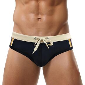Panegy Mens Basic Classic Swim Briefs Padded Bikini Swimwear Triangle Swimsuit Bikini Bottoms Low Rise S-XXL