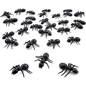 SaktopDeco 30 PCS Big Plastic Ants Black Ants Fake Ant Party Decorations for Practical Jokes Halloween Party