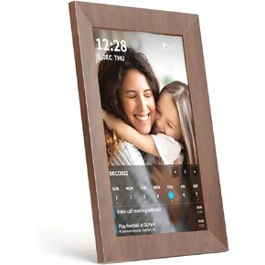 SyncGo 10.1 Inch Smart Wi-Fi Digital Calendar (Wood Grain) - Displays Your Photos, Wi-Fi Sync with Google Calendar, Wide Angle HD View