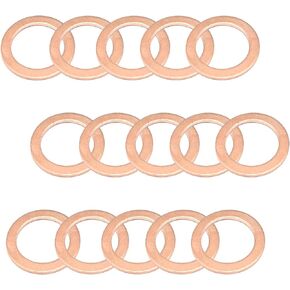 15 Pcs Oil Drain Plug Gasket 14mm Copper Crush Washer Seals Compatible with Mercedes Benz OEM PN 007603-014106