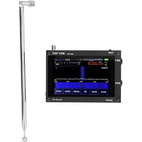 Eujgoov 50KHz‑2GHz SDR Receiver, Wireless Ultra Thin Malahit DSP SDR Radio Receiver 3.5in Touch Screen Registered with Antenna