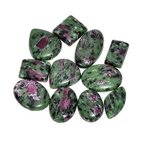 SGM Shop™ Natural Azurite (2) Cabochon Loose Gemstone Flat Back Mix A+ Quality For Jewelry Making, Crafts & DIY, Wedding Gift, Healing Chakra, Wire Wrapping Crystals-2 Pcs