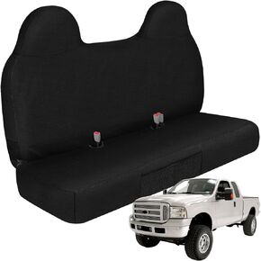 Front Bench Seat Cover Compatible with 1999-2007 Ford F250/F350/F450/F550 Work Truck with Front Solid Bench Seat, 600D Oxford Cloth Heavy Duty Waterproof Non-Slip Custom-fit Front Bench Seat Cover