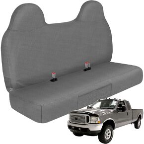 Front Bench Seat Cover Compatible with 1999-2007 Ford F250/F350/F450/F550 Work Truck with Front Solid Bench Seat, 600D Oxford Cloth Heavy Duty Waterproof Non-Slip Custom-fit Front Bench Seat Cover