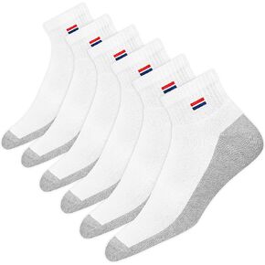 NAVYSPORT Men's Cotton Socks Athletic Quarter Socks for Running, Training, Casual Wear Pack of 6