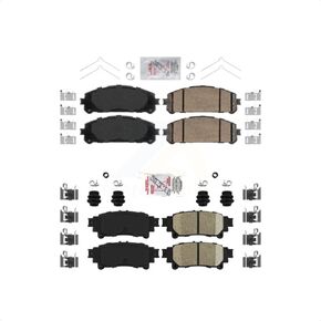 AmeriBRAKES Front Rear Ceramic Disc Brake Pads Kit For 2020 Toyota Highlander With Manual Parking KNF-101528