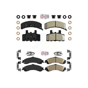 AmeriBRAKES Front Semi-Metallic Rear Ceramic Disc Brake Pads Kit For 2000 GMC Yukon Drum rear brakes With Dual Piston Caliper KNF-101630