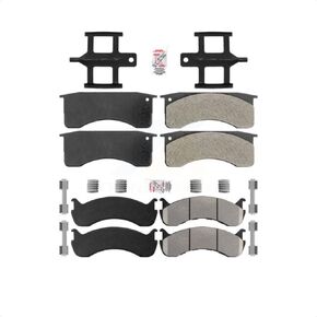 AmeriBRAKES Front Rear Semi-Metallic Disc Brake Pads Kit For 2010 IC Corporation CE School Bus Hydraulic hand brakes 73mm 2 Piston Caliper KNF-101587