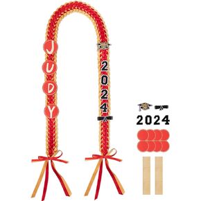 Geegoods Graduation Leis فئة مخصصة من 2024 شريط التخرج المال Lei قلادة التخرج قابل للتعديل هدية تخرج شخصية لحفل التخرج في المدرسة الثانوية والكلية