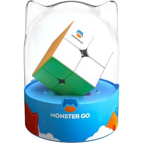 Monster Go 251 Stickerless, 2x2 Magic Speed Puzzle Cube Stickerless 251 Mini Cube Puzzle STEM Skills Toy 3D Puzzle Fidget Cube Stress Relief for Adults Kids Teens Ages 6+(Premium Package)
