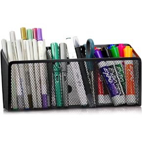 Workablez Pencil Holder for Desk, Magnetic Pen Holder for Refrigerator, Magnetic Marker Holder for Whiteboard, Magnetic Holder, Whiteboard Marker Holder Magnetic Marker Holder w. 2 Large Compartments