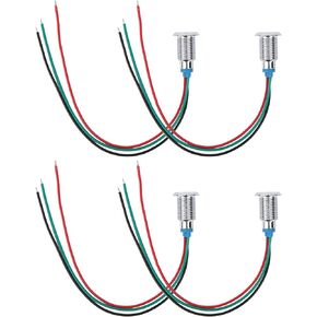 4 مجموعات من مصابيح LED الدائرية ذات الكاثود المشترك 10 مم سلكية مسبقًا بلونين LED ومؤشر ضوئي مقاوم للماء والغبار 110‑220 فولت (أحمر وأخضر)