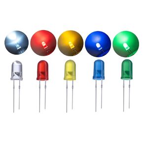 California JOS 50 PCS Colorful 5mm LED Light Diodes, LED Circuit Assorted Kit for Science Project Experiment (10pieces/Color)