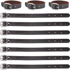 GORGECRAFT 10Pcs 8 Inch Genuine Leather Luggage Tag Straps Adjustable Label Replacement Loop Belts Stirrup Strap with Buckle for Suitcase Backpacks ID Card Pass Holder Travel Hanging Accessories Brown