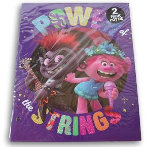 Trolls ''Power of The Strings'' Folder Bundle - Set of Two 3-Hole 2-Pocket Portfolio Folders