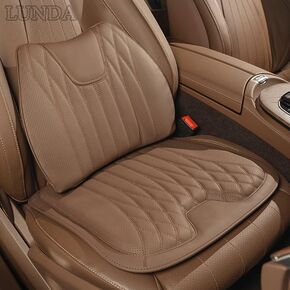 LUNDA Car Seat Cushion Leather Lumbar Support Pillow Universal for Mercedes Benz A B C E S Class W204 W205 W212 W213 W176 GLC CLA AMG W177 X167 (Black Cushion)