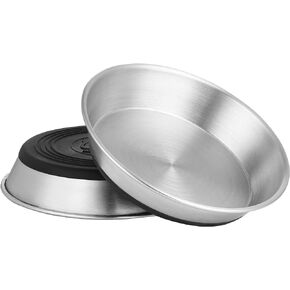 Stainless Steel Cat Bowls,Whisker Friendly Shallow Cat Dishes for Food and Water,Non-Slip Silicone Bottom,Heavy Duty,Replacement Kitten Metal Plate for Elevated Stands,3 Pack