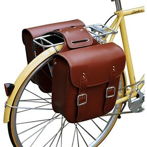 SENQI Retro Bicycle Rack Bag Leather Rear Rack Bike Bags Robust Rear Seatpost Bag for Retro Bicycle Saddle Rack Accessories