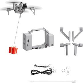 Mini 4 Pro Airdrop System Device with Landing Gear for DJI Mini 4 Pro Drone Dropper Thrower Clip Payload Delivery Transport Dropping Release for Fishing Line Bait Release,Wedding Clip,Search&Rescue
