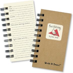 سلسلة Write it Down من جورنلز أنليميتد، مجلة إرشادية، مشاهدة الطيور، مجلة ماي بيرد، حجم صغير 3 × 5.5 بوصة، غطاء صلب كرافت، صنع في الولايات المتحدة الأمريكية