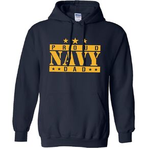 zerogravitee Proud Navy Dad Hooded Sweatshirt in Navy