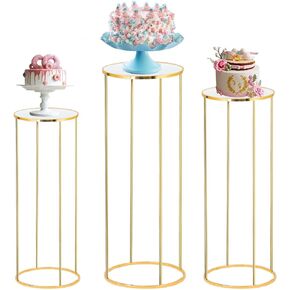 Bonastella Cylinder Stands for Party, 3PCS Cylinder Pedestal Stand, Cilindros Para Fiestas Cake Table Stand for Parties Cylinder Tables for Parties Round Cylinder Stands for Party