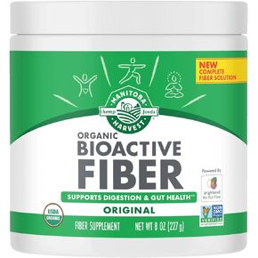 Manitoba Harvest Organic BioActive Fiber Supplement with 6g Fiber per Serving – Digestive Hemp & Psyllium Husk Powder – Non-GMO, Vegan & Kosher, 8oz