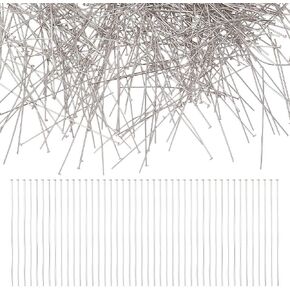 UNICRAFTALE About 800pcs Stainless Steel Flat Head Pins 45mm Straight Head Pin Metal Eye Pins Findings End Headpins Findings for DIY Craft Jewelry Making