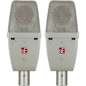 sE Electronics SE-T1-PAIR Factory Matched Pair of T1 Large Diaphragm Condenser Microphones w/Mounting and Case