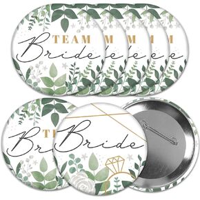 Big Dot of Happiness Bridal Shower and Bachelorette Party Badge - Pinback Buttons - Set of 8