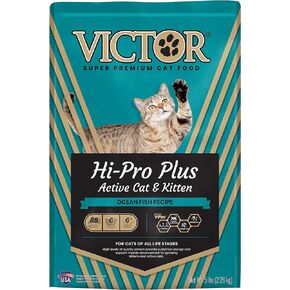Victor Super Premium Cat Food – Hi-Pro Plus Active Cat and Kitten – Dry Cat Food for Active Cats – All Breeds and All Life Stages from Kitten to Adult, 5lb
