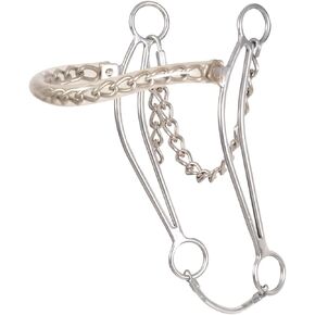Classic Equine Carol Goostree Hackamore with Covered Chain Nosepiece, 8.75-inch
