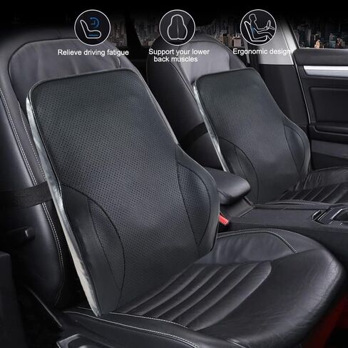 وسادة دعم قطنية كبيرة لفرس النهر من إسفنج الذاكرة وسادة دعم الظهر لتخفيف آلام الظهر وسادة جلدية قابلة للتنفس وسادة قطنية لمقعد السيارة وكرسي مكتب الكمبيوتر in Kuwait