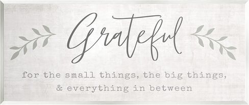 Stupell Industries Uplifting Gratitude Phrase Botanical Sprig Typography Wood Wall Art, Design By Natalie Carpentieri in Saudi Arabia