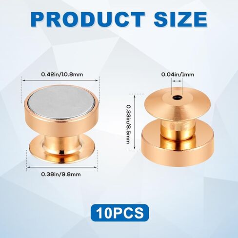 10 قطع من الدبابيس المغناطيسية، دبوس معدني خلفي مغناطيسي من المينا محولات دبابيس القفل لحفظ الدبابيس ومشبك الهدايا (رمادي داكن) in Kuwait