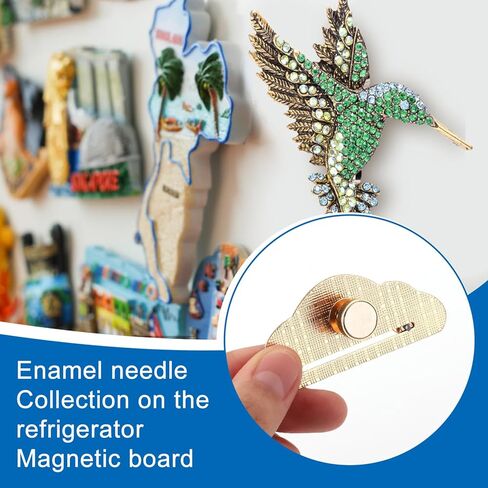 10 قطع من الدبابيس المغناطيسية، دبوس معدني خلفي مغناطيسي من المينا محولات دبابيس القفل لحفظ الدبابيس ومشبك الهدايا (رمادي داكن) in Kuwait