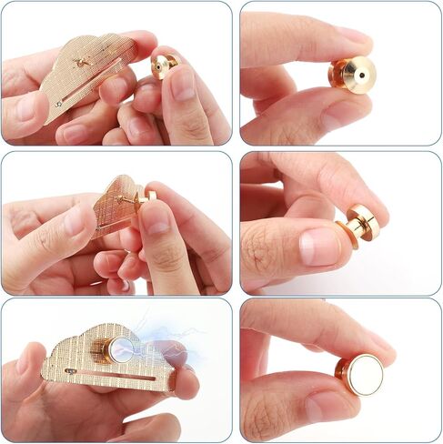 10 قطع من الدبابيس المغناطيسية، دبوس معدني خلفي مغناطيسي من المينا محولات دبابيس القفل لحفظ الدبابيس ومشبك الهدايا (رمادي داكن) in Kuwait