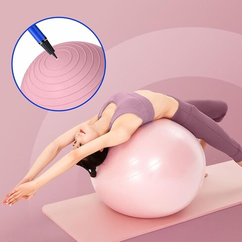 مجموعة مضخة كرة اللياقة البدنية للتمرين من BZRR، مضخة هواء يدوية، تأتي مع 2 مزيل قابس كرة التمرين و10 مقابس كرة تمرين للاستبدال in Kuwait