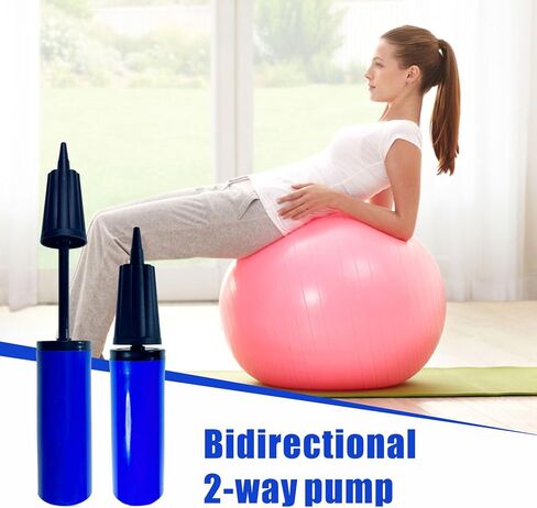 مجموعة مضخة كرة اللياقة البدنية للتمرين من BZRR، مضخة هواء يدوية، تأتي مع 2 مزيل قابس كرة التمرين و10 مقابس كرة تمرين للاستبدال in Kuwait