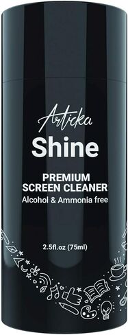 رذاذ منظف الشاشة Articka Shine للأجهزة الإلكترونية - منظف شاشة الكمبيوتر مع قطعتي قماش من الألياف الدقيقة - رذاذ تنظيف الشاشة للعدسات، iPad، الأجهزة اللوحية، أجهزة الكمبيوتر المحمولة، أجهزة التلفزيون عالية الدقة - تركيبة طبيعية - 2.5oz in Kuwait