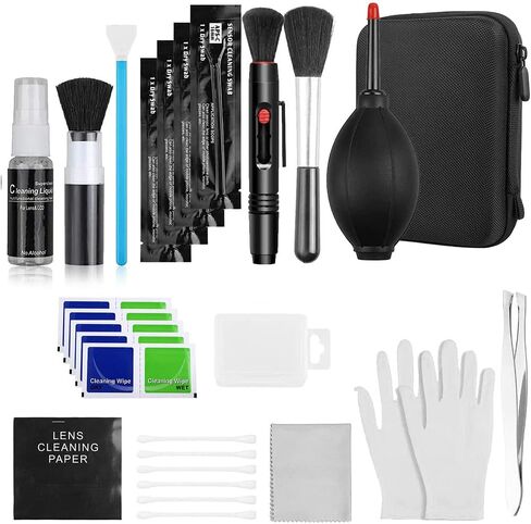 مجموعة بخاخ تنظيف احترافية لكاميرات DSLR وحزمة الإلكترونيات الحساسة، لعدسات الكاميرا والعدسات البصرية وكاميرات SLR الرقمية، خفيفة الوزن ومحمولة مع حقيبة حمل، أسود in Kuwait
