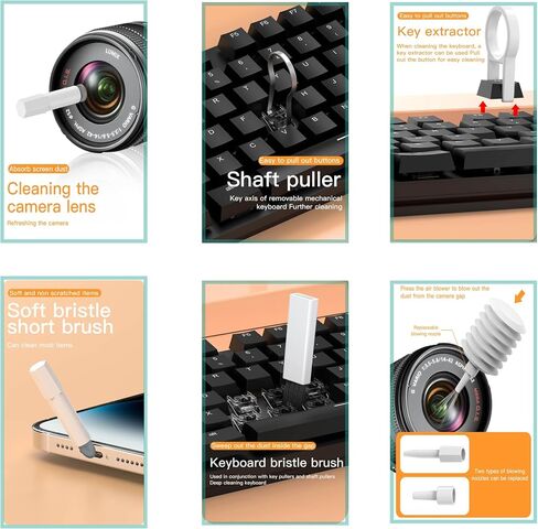 Laptop Phone Keyboard Cleaning Kit, 20 in 1 Electronic Screen, Charging Port, Airpod Cleaner Kit with Microfiber Cloth, Keyboard Brush, Cleaning Spray for iPhone, PC, iPad, Cameras, Computer in Saudi Arabia