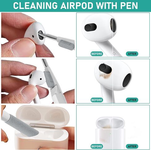 Laptop Phone Keyboard Cleaning Kit, 20 in 1 Electronic Screen, Charging Port, Airpod Cleaner Kit with Microfiber Cloth, Keyboard Brush, Cleaning Spray for iPhone, PC, iPad, Cameras, Computer in Saudi Arabia