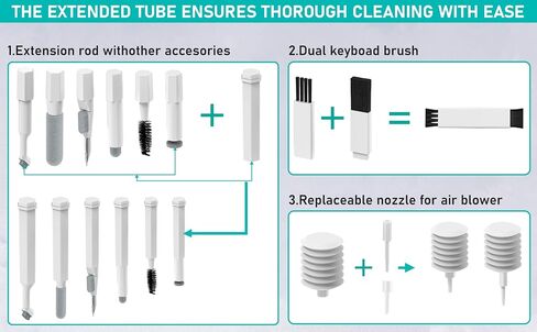Laptop Phone Keyboard Cleaning Kit, 20 in 1 Electronic Screen, Charging Port, Airpod Cleaner Kit with Microfiber Cloth, Keyboard Brush, Cleaning Spray for iPhone, PC, iPad, Cameras, Computer in Saudi Arabia