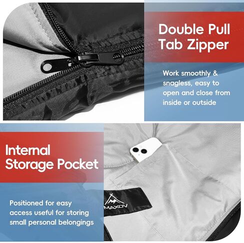 MAXOV Double Sleeping Bags for 2 Adults, 2-3 Person Sleeping Bag for Camping Two Person Sleeping Bags for Adults with Pillow Cold Warm Weather in Saudi Arabia