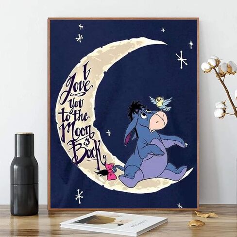ACENGXI الطلاء بالأرقام طلاء ديزني بالأرقام I Love You to The Moon Back DIY قماش اللوحة بواسطة أرقام Eeyore مجموعات الطلاء الأكريليك ديزني ويني ذا بوه الطلاء حسب الرقم للبالغين والأطفال 16 × 20 بوصة in Kuwait
