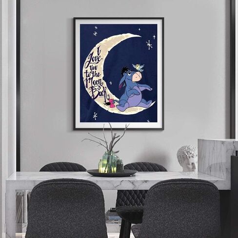 ACENGXI الطلاء بالأرقام طلاء ديزني بالأرقام I Love You to The Moon Back DIY قماش اللوحة بواسطة أرقام Eeyore مجموعات الطلاء الأكريليك ديزني ويني ذا بوه الطلاء حسب الرقم للبالغين والأطفال 16 × 20 بوصة in Kuwait