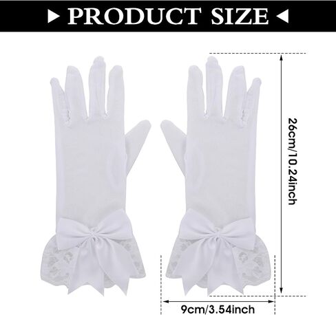 Short Lace Gloves Tea Party Gloves Women Party Bow Lace Gloves for Tea Party Dinner Funeral in Saudi Arabia